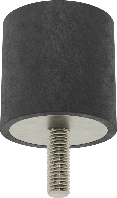 Neopren Titreşim Sönümleyici Sandviç Montaj, M10 x 1.5 mm Çelik Saplama ve Ek Parçalı, 165 lbs. Kapasite, 2" Yükseklik
