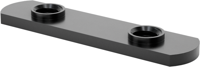 T-Yivli Çerçeve, 1" Yüksekliğinde Tek Ray için Uç Beslemeli Çift Somun, 1/4"-20 Diş
