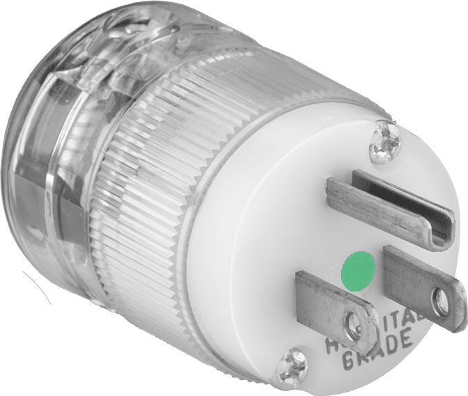 Düz Bıçaklı Konektör, Güç Göstergeli Sure-Grip, 3 Bıçaklı Fiş, NEMA 5-15 — 125V AC, Erkek, 15 amp