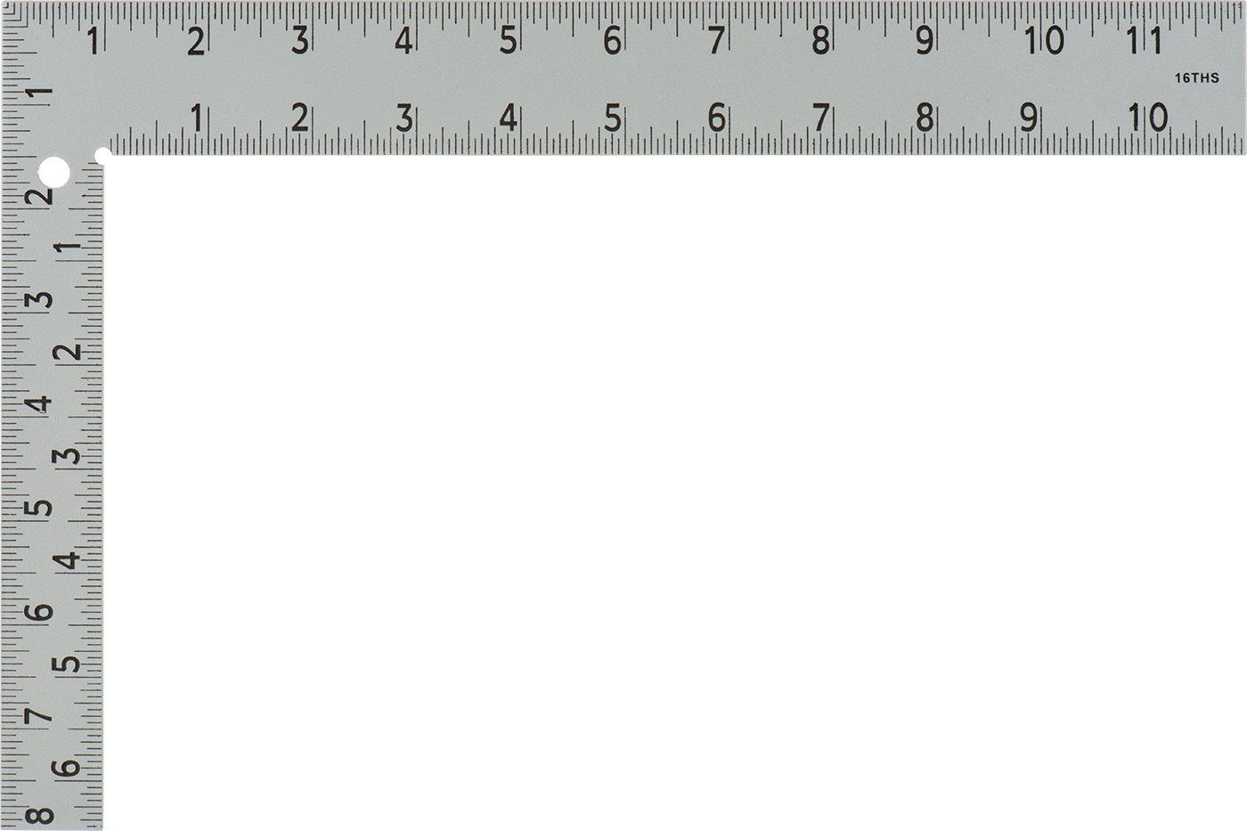 2 Ölçekli Bıçaklı Kolay Okunur Ölçüm Kareleri, 12" x 8" Bıçak Uzunluğu