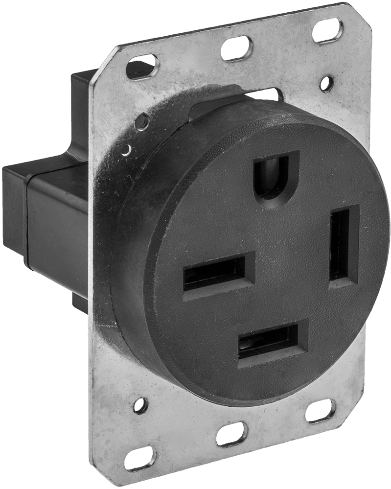 Premium Düz Bıçaklı Konektör, Dört yuvalı dişi tek priz, NEMA 15-50 — 250V AC, Dişi, 50A