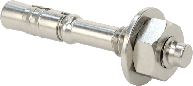 18-8 Beton için Paslanmaz Çelik Kamalı Dübel, 1/4" Çap, 1-3/4" Uzunluk