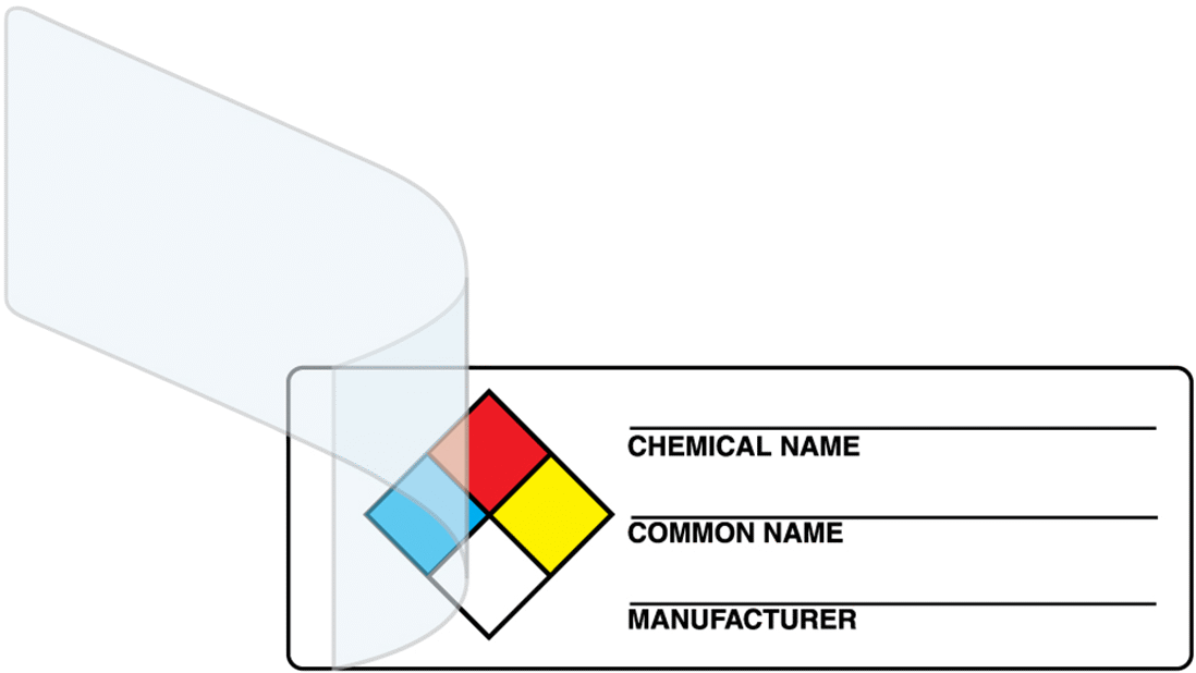 Laminasyon Kanatlı NFPA Elmas Etiketleri, 1" Yükseklik x 3" Genişlik