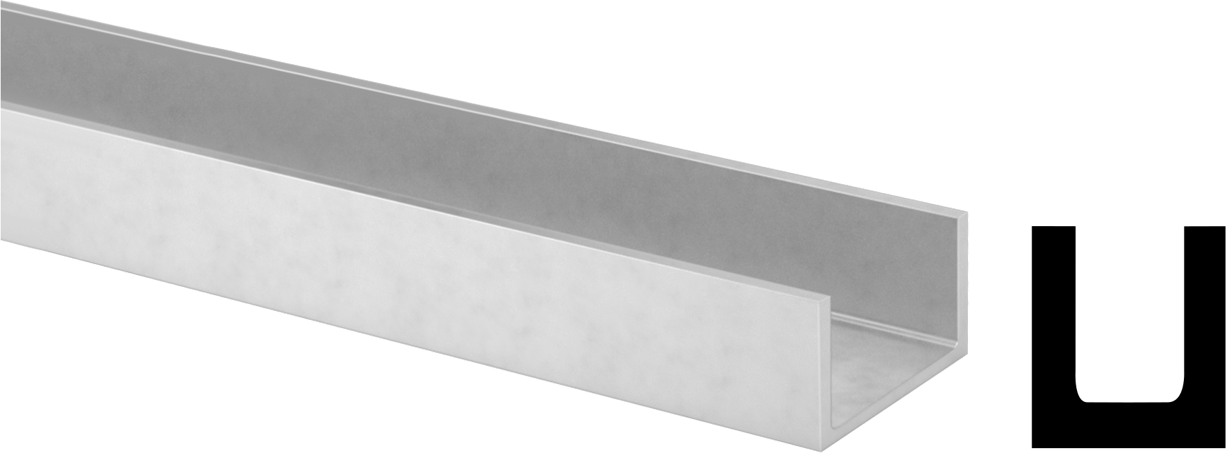 Çok Amaçlı 6061 Alüminyum U-Kanal, 1/16" Kalınlık, 3/8" Yükseklik x 3/8" Genişlik Dış