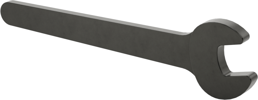 Sıkı Boşluklu Açık Uçlu Anahtar, Siyah Kaplamalı, 10 mm Boyut, 4" Toplam Uzunluk