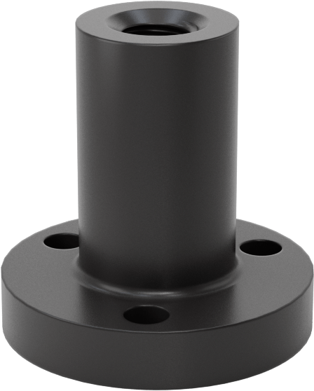 Ultra Hassas Kılavuz Vida için 1/4"-20 Diş Boyutu Flanşlı Somun — 1⁄4"-20, Somun, 1"