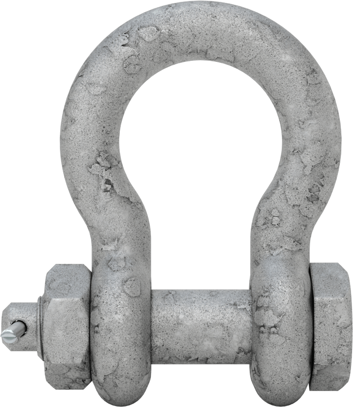 Galvanizli Alaşımlı Çelik Şakel, Emniyet Pimli - Kaldırma için, 1/2" Kalınlık
