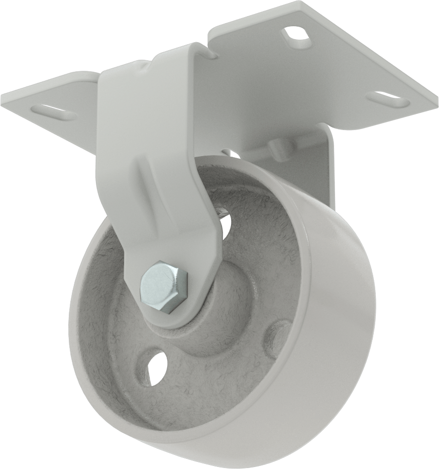 6-1/4" x 4-1/2" Plakalı Yüksek Kapasiteli Mauler Tekerlek, 5" Çaplı Metal Tekerlekli Sert