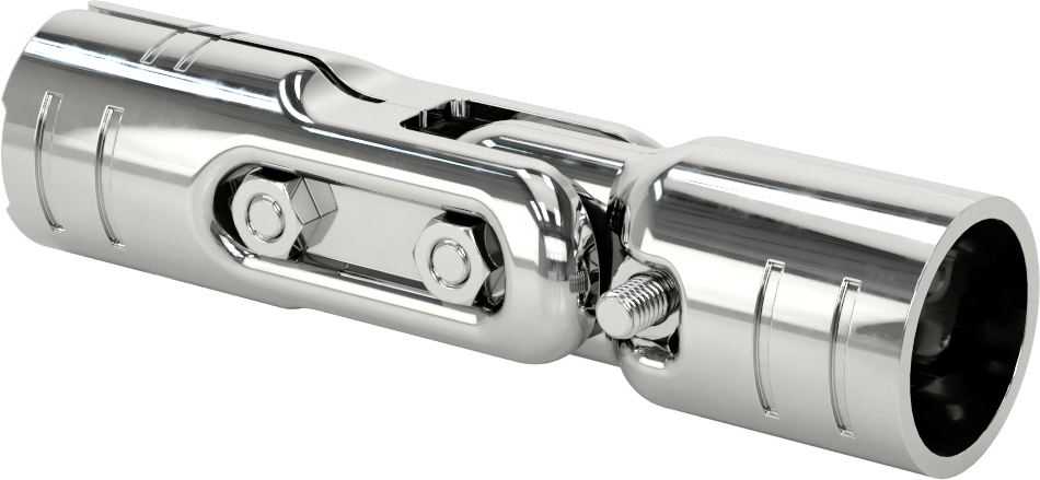 Kelepçeli Çerçeve Rayı için Krom Kaplı Çelik Ayarlanabilir Açılı Y Konektörü — 1.08", 28 mm, Çelik, Konektör