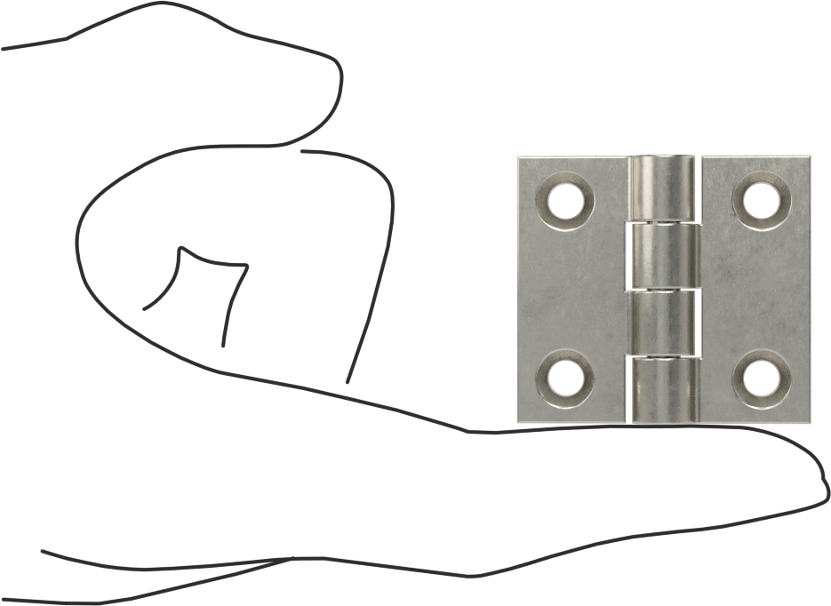 Delikli Yüzeye Montaj Menteşesi, Çıkarılamayan Pim, 316 Paslanmaz Çelik, 1-1/2" x 13/16" Kapı Kanadı