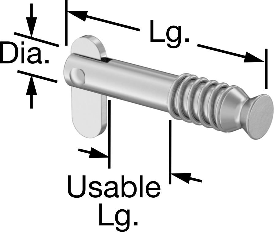 Toggle'lı Strong-Hold Clevis Pimi, 1/4" Çap, 5/16" ila 3/8" Kullanılabilir Uzunluk