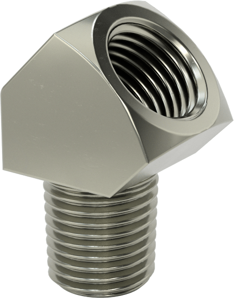 Gres Bağlantı Elemanı, 45 Derece, 1/4 Erkek x 1/4 Dişi NPT