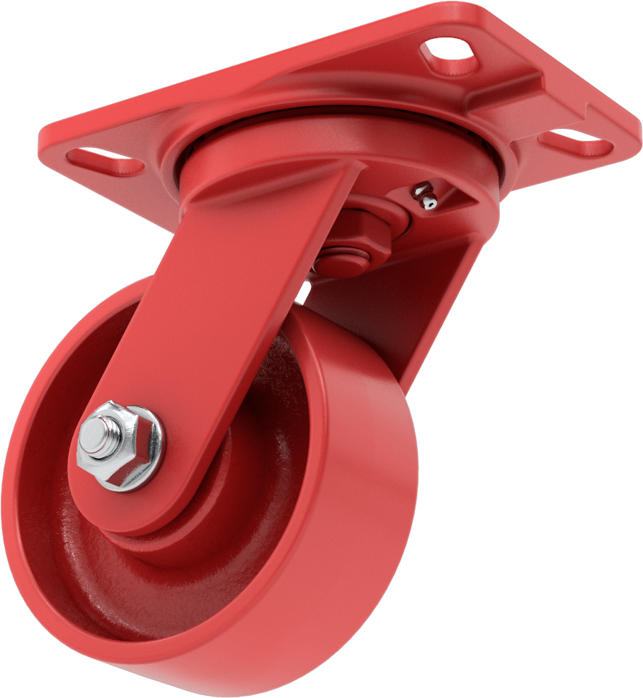 6-1/2" x 4-1/2" Plakalı Yüksek Kapasiteli Kingston Tekerlek, 5" Çapında Metal Tekerlekli Döner — 5", Levha, Döner