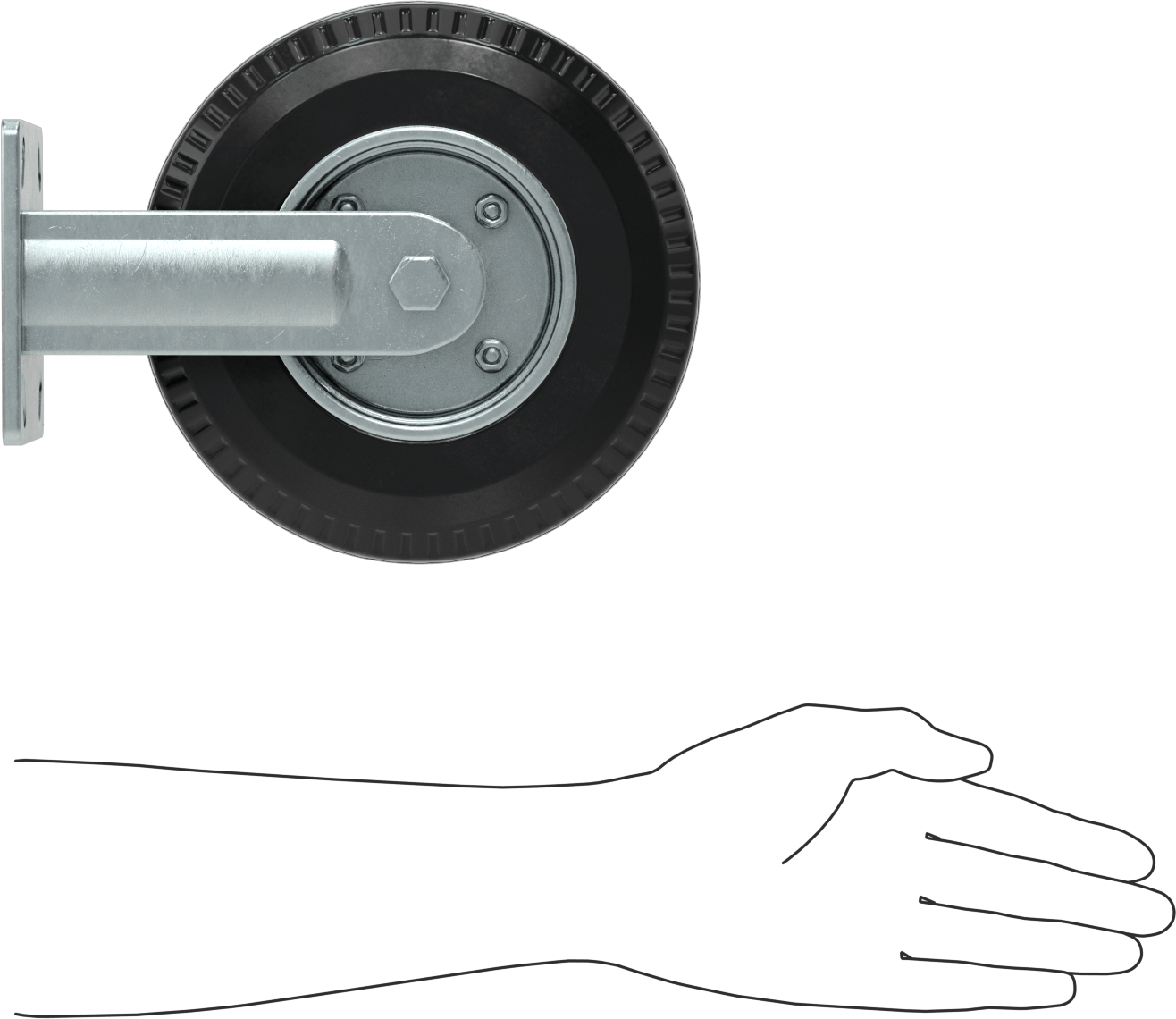 Rigid 8" Çap x 2-3/8" Genişlikte Kauçuk Tekerlekli