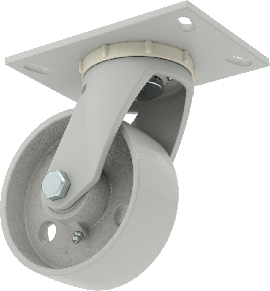 6-1/4" x 4-1/2" Plakalı Yüksek Kapasiteli Mauler Tekerlek, 5" Çapında Metal Tekerlekli Döner