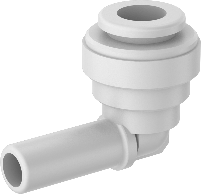Bas-Bağlantı Elemanı, 90 Derece Adaptör, 8 mm Mil Dış Çapı, 8 mm Boru Dış Çapı için, Beyaz