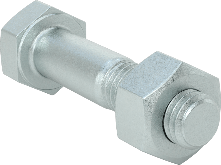Çelik Ağır Altıgen Vida ve Somun Kiti, Kaplamalı, 5/8"-11 Diş, 125/150 Sınıfı, 2-1/2 ve 3 Boru Boyutu