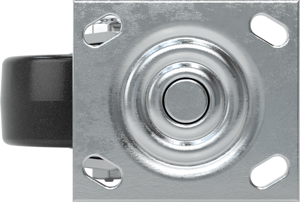 4-1/2" x 4" Plakalı Yüksek Kapasiteli Spartan Tekerlek, 5" Çapında Korumalı Yataklı Fenolik Tekerlek ile Döner Tekerlek