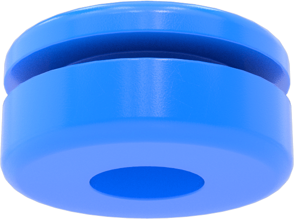 Titreşim Sönümleyici Grometler, PVC, 0.18" Delik Çapı, 0.22" Toplam Kalınlık