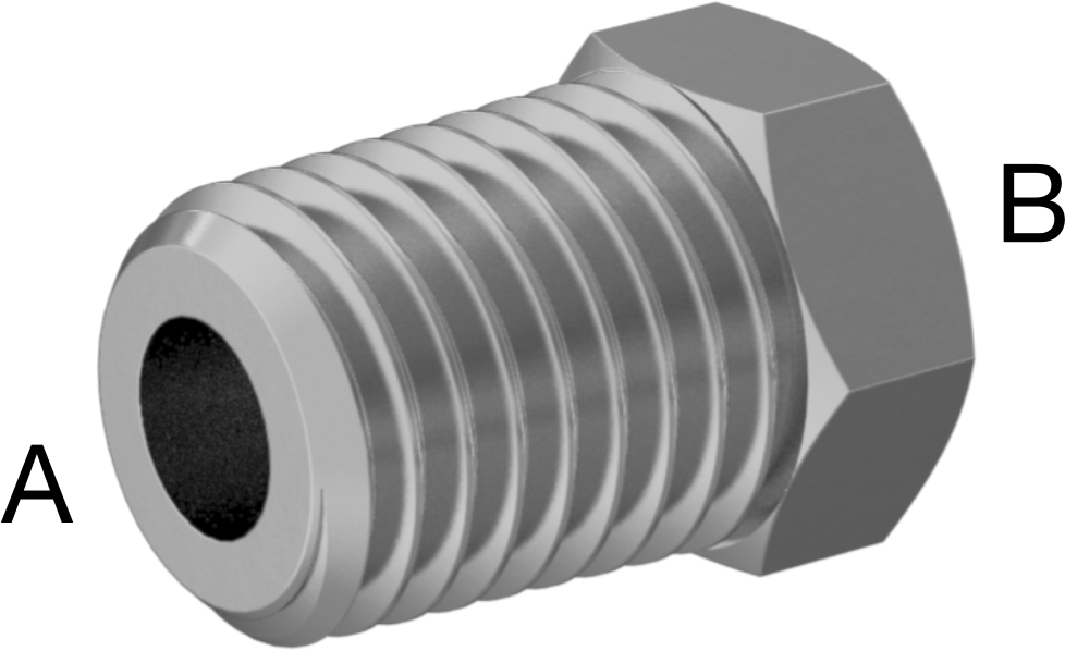 Pirinç Burç Adaptörü, 1/16 NPT Erkek, 10-32 Dişi — Bushing, Reducing Adapter, 1⁄16, NPT, UN/UNF (SAE Straight)