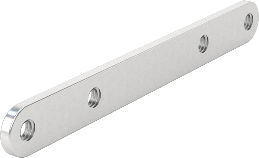 Kelepçeli Çerçeve Rayı için Düz Bağlantı Braketi — 1.08", 28 mm, Alüminyum, Konveyör Rayı Bağlantı Braketi