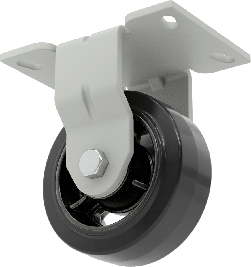 6-1/4" x 4-1/2" Plakalı Mauler Tekerlek, 5" Çapında Kauçuk Tekerlekli Sert
