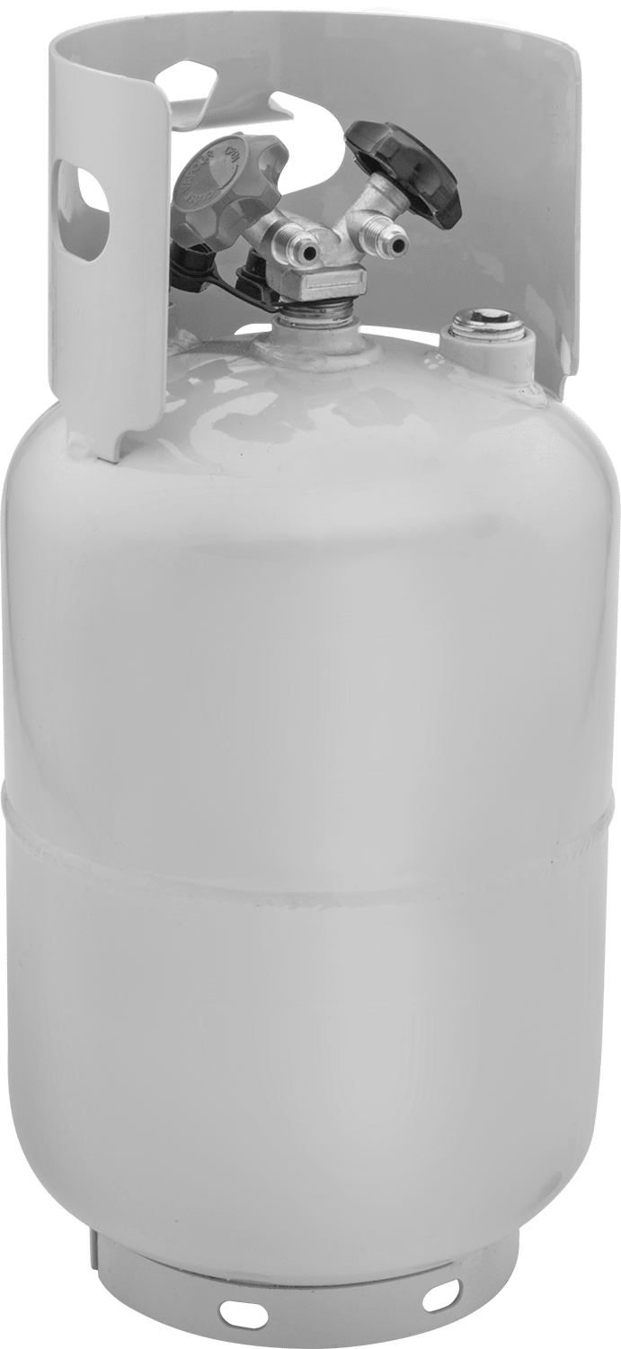 Soğutucu Akışkan Depolama Silindiri, 1/4 SAE Konik Hortum Bağlantısı, 30 lbs. Kapasite, 400 PSI Maksimum