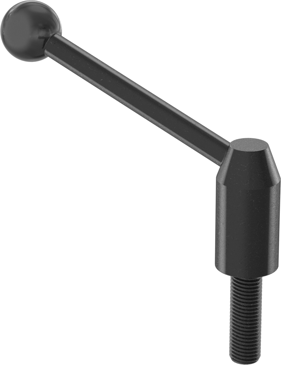 Çelik Ayarlanabilir Tutamak, M16 x 2 mm Dişli Saplamalı, 116 mm Çıkıntı — Dişli Saplama, M16, 136 mm