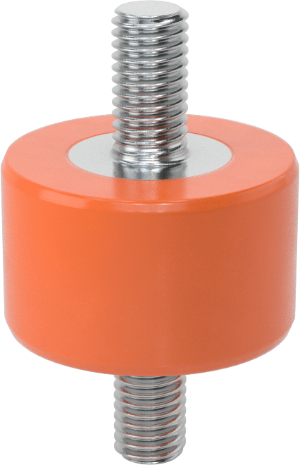Silikon Titreşim Sönümleyici Sandviç Montaj, M8 x 1.25 mm Çinko Kaplı Çelik Saplama, 100 lbs. Kapasite