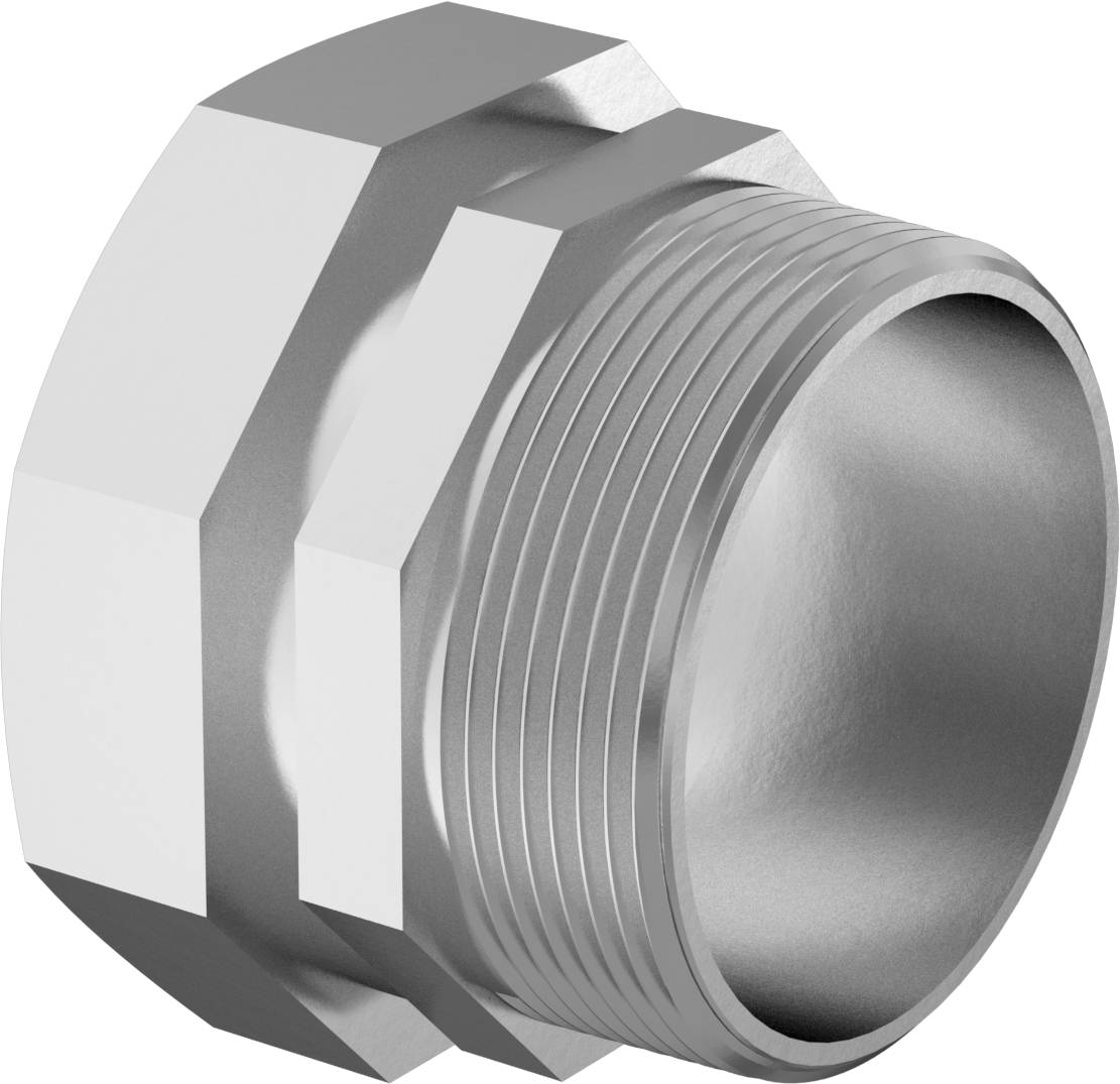 İnce Cidarlı Paslanmaz Çelik Kanal için 2 Anma Ölçüsünde Sıkıştırmalı Düz Adaptör — Adaptör, Konektör, 316 Stainless Steel, Stainless Ste…