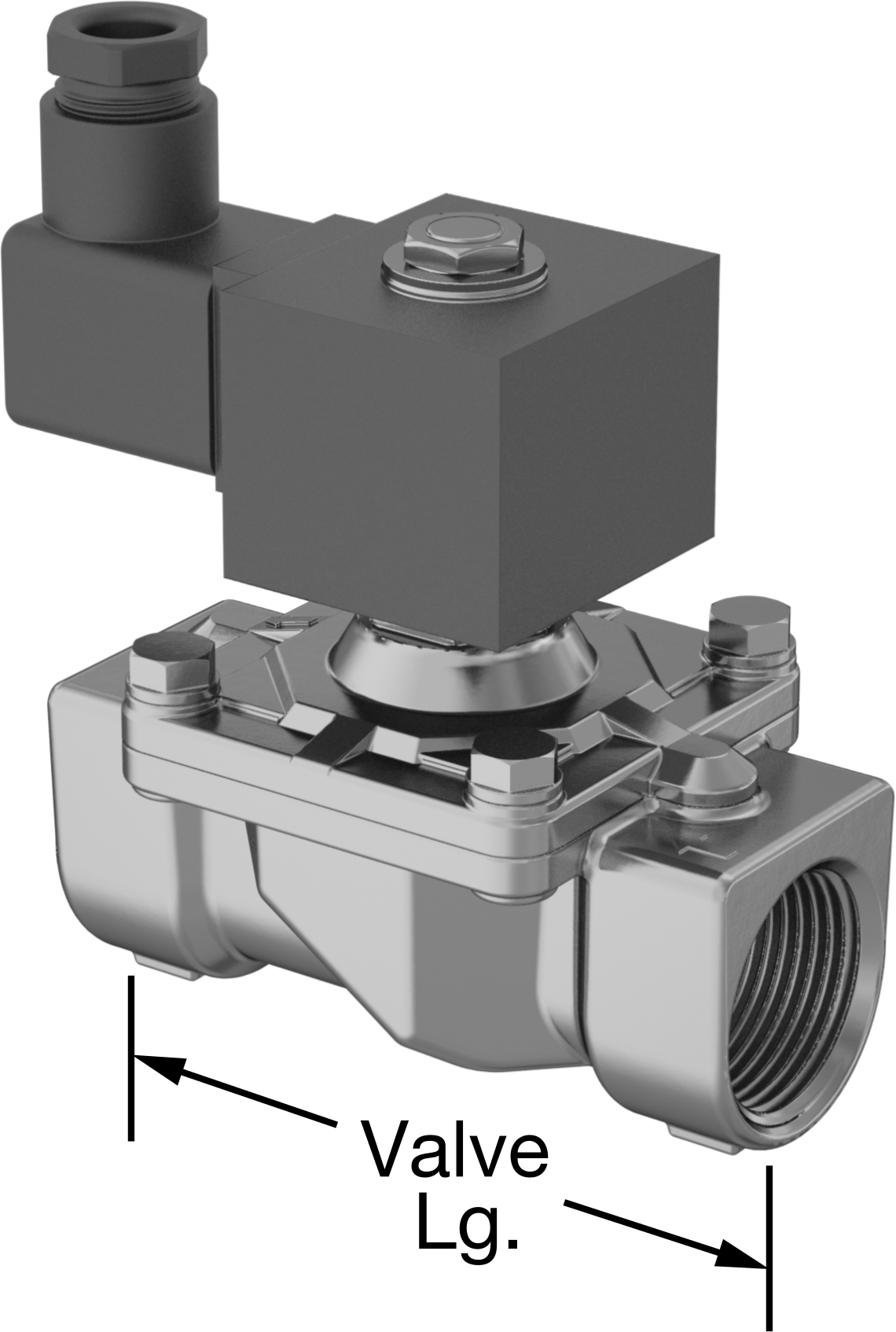Pirinç Gövde Solenoid Açma/Kapama Vanası, Normalde Kapalı, 24V AC, 1 NPT Dişi, 8.3 Cv