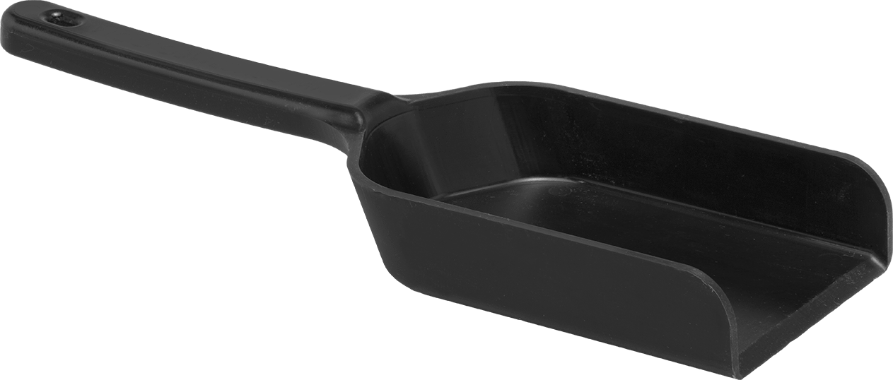 Siyah Plastik Kepçe, Düz Tabanlı, 20 FL. oz. Kapasite — Plastic, Polypropylene, Siyah, Düz
