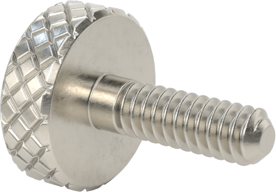 Tırtıllı Başlı El Vidası, Paslanmaz Çelik, Düşük Profilli, Kısmi 4-40 Diş, 3/8" Uzunluk, 3/8" Çap