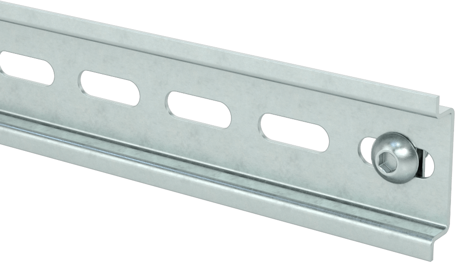 T-Yivli Çerçeveleme için DIN 3 Rayları, Çinko Kaplı Çelik, 1" ve 25 mm yüksekliğinde tek ray için, 1 M Uzunluk — 1", 2", 3", 25 mm, 50 mm…