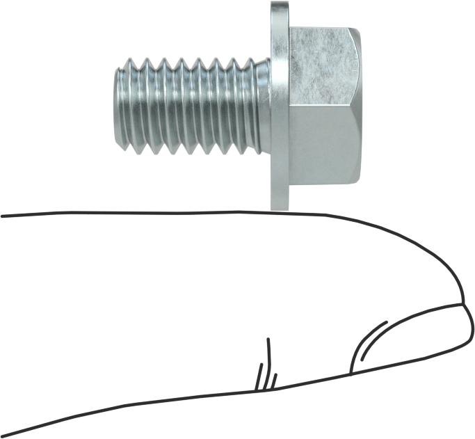 Metal için Altıköşe Başlı Diş Açıcı Vidalar, Harici Altıgen Tahrik, 5/16"-18 Diş, 1/2" Uzunluk