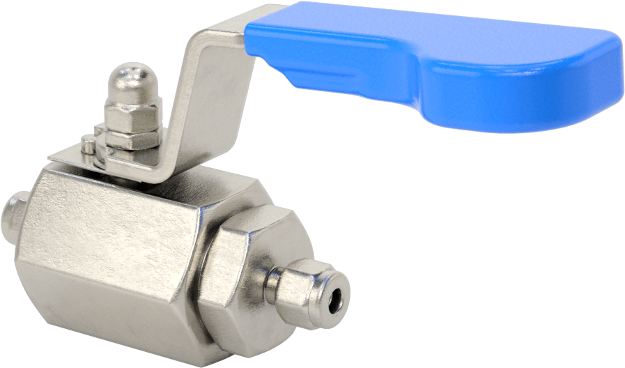 Yakıtlar için Yor-Lok Bağlantı Parçaları ile Açma/Kapama Vanası, 1/4" A-Lok Uç Bağlantıları, PTFE Conta, 6000 Maksimum PSI