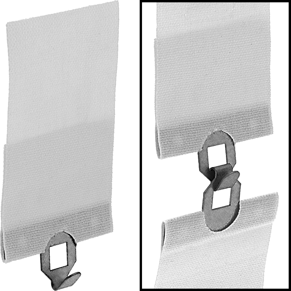 Yapışkan Arka Yüzlü Kumaş Resim Askısı, 1-1/8" Genişlik x 2-1/4" Toplam Yükseklik