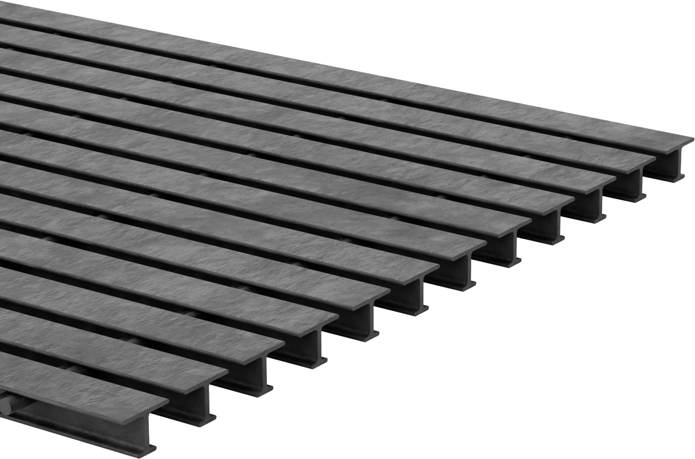 Dar Açıklı Fiberglas Çubuk Izgara, 1" x 1-1/2" Taşıyıcı Lama, 2 Fit Genişlik