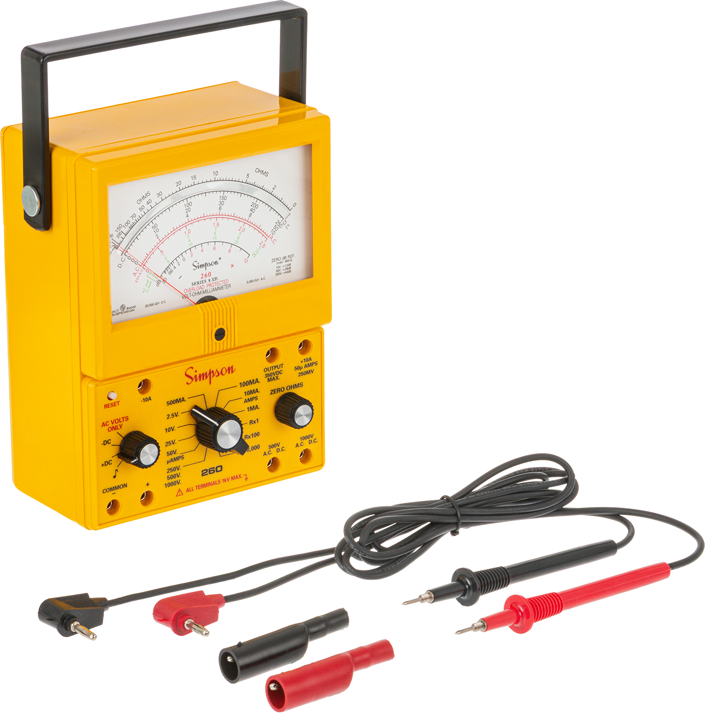 Simpson Analog Multimetre, Aşırı Yük Korumalı, 5.2" Diyagonal Ekran Boyutu