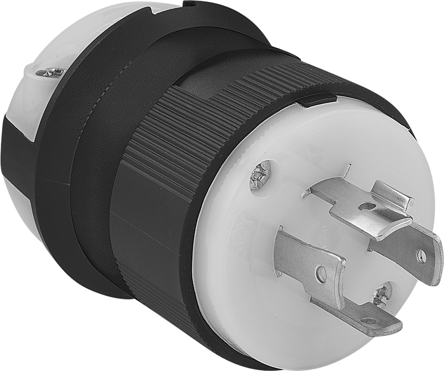 Premium Dönme Kilitli Konektör, Dört uçlu fiş, Topraklanmamış, NEMA L18-20 — 120V AC/208V AC, 20A, Erkek