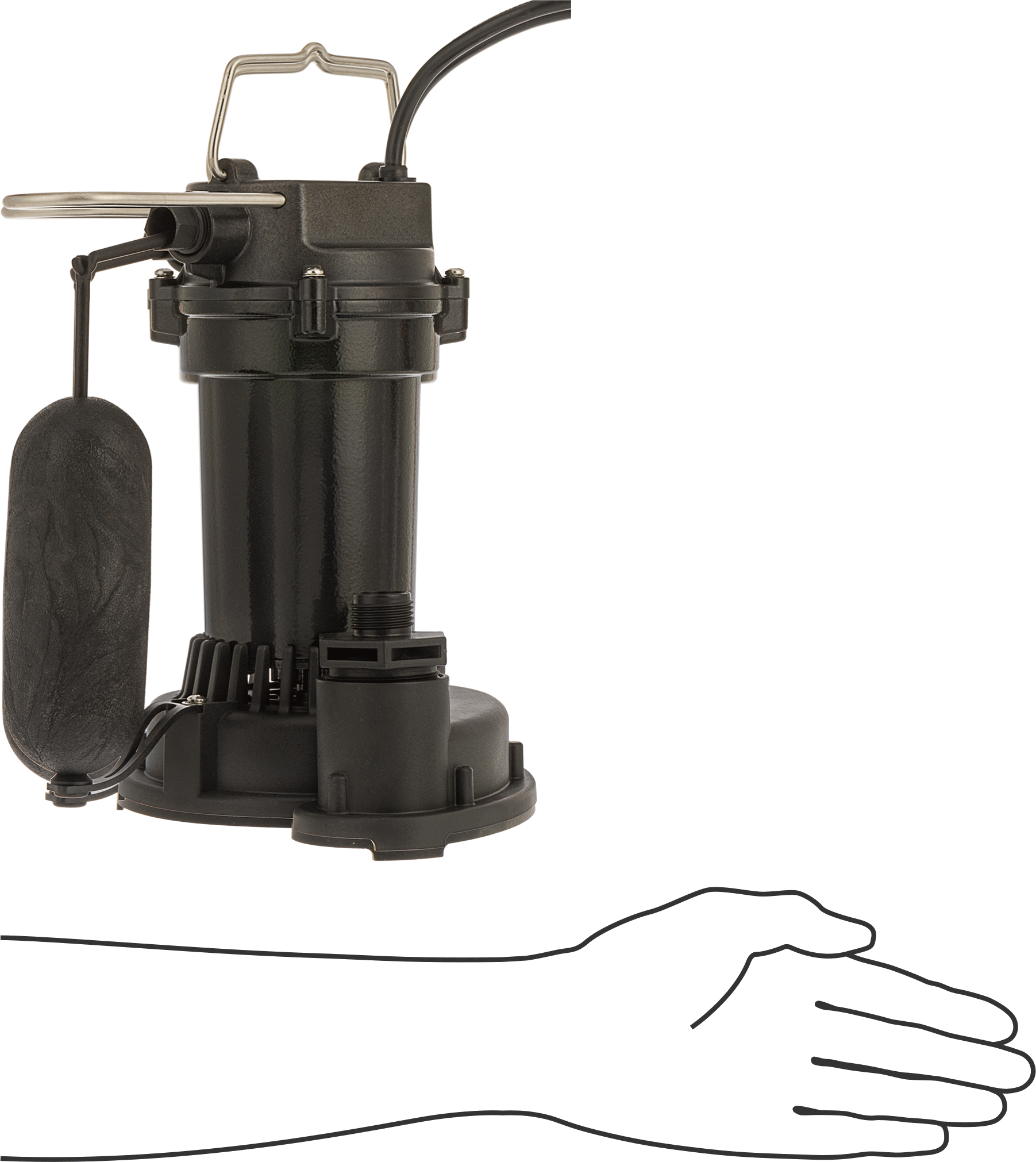 Su için Tahliye Pompası, Şamandıralı Anahtarlı, 1/4 hp, 10 Fit Kablo ile Fiş