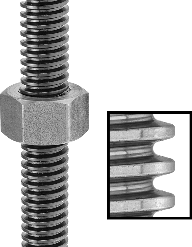 Sağ Yönlü Acme Altıköşe Somun, M12 x 3 mm Diş Boyutu