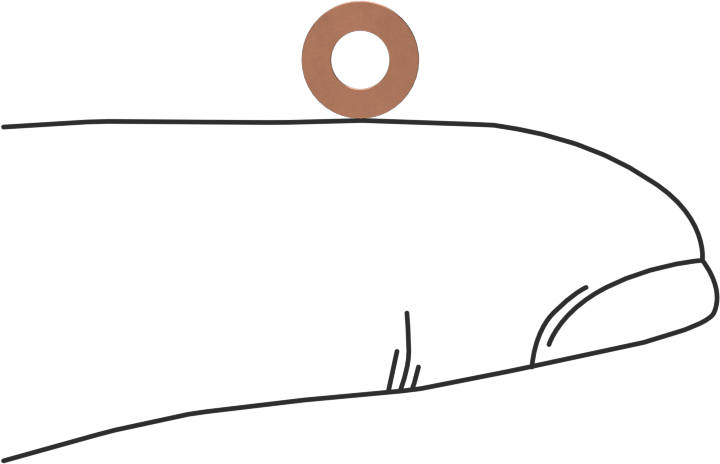Bakır Mil. Spec. Pul, 4 Numaralı Vida Boyutu için, 0.125" İç Çap, 0.25" Dış Çap, MS15795-503