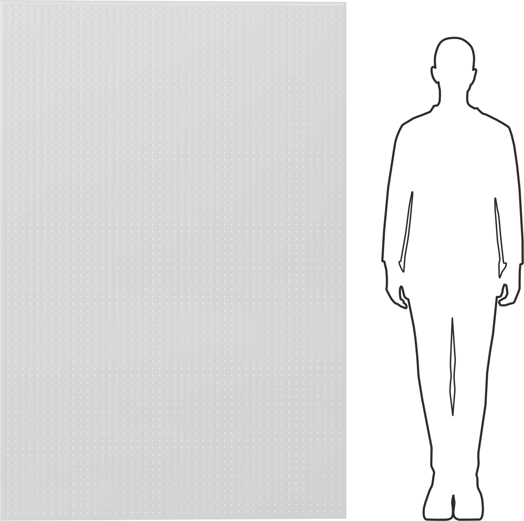 Yarı Şeffaf Plastik Delikli Pano, 3/16" Çapında Delikli, 72" Genişlik x 48" Yükseklik Toplam