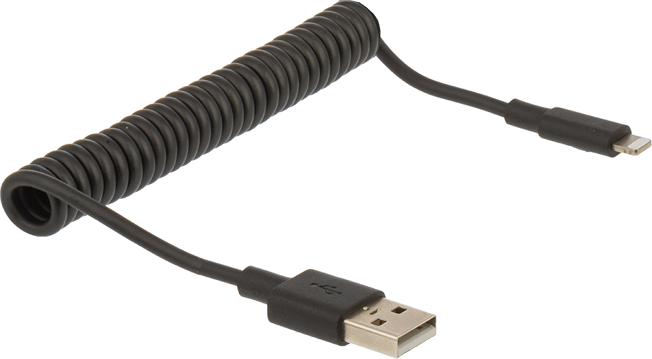 Sarmalı USB Kabloları, A Fiş x Apple Uyumlu Fiş, 4 Fit Uzunluk
