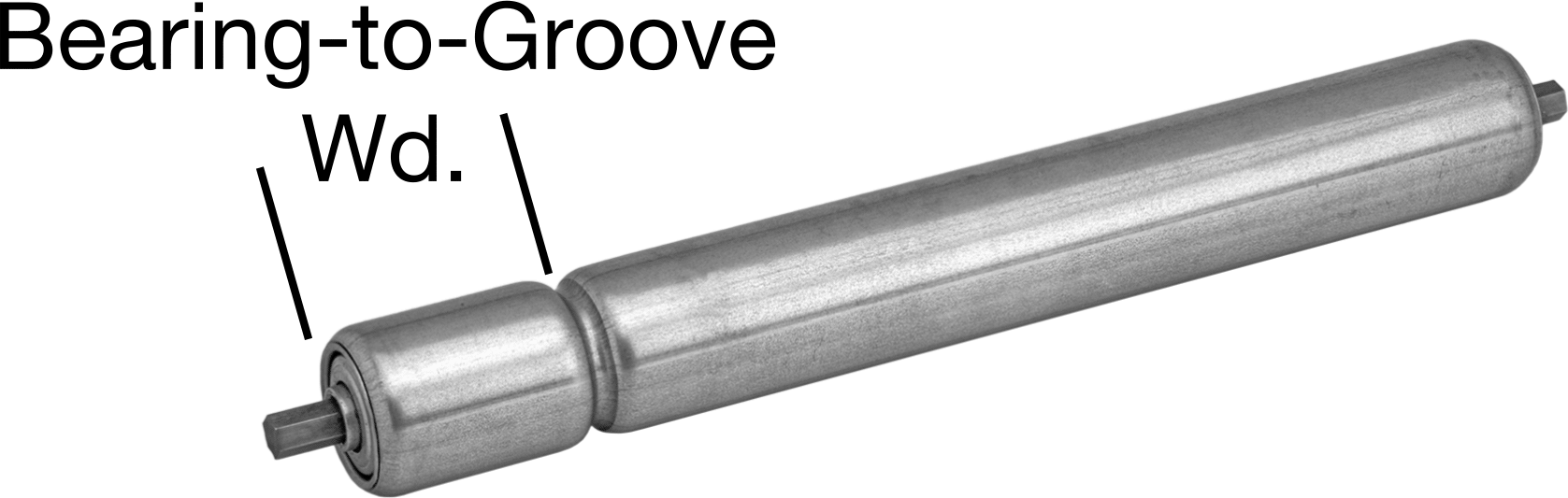 Yuvarlak Oluklu Konveyör Silindiri, 7/16" Altıgen Mil - 1.9" Çaplı 1 Oluklu Çelik Silindir