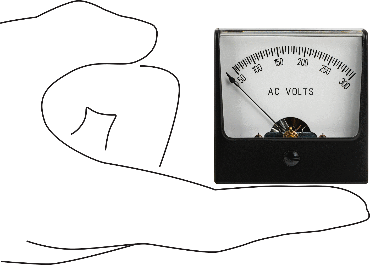 Analog Elektrik Paneli Ölçer, 0-300V AC Ölçer, Akrilik Pencere, 2.47 inç Yükseklik