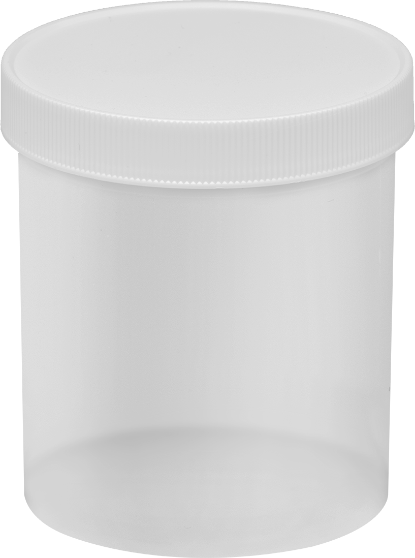 Yarı Şeffaf Polipropilen Plastik Kavanoz, 16 FL oz/475 ml Kapasite, 3-1/2" Çap — 16 fl. oz., 475 ml, 3 3⁄4", Plastic, Polypropylene