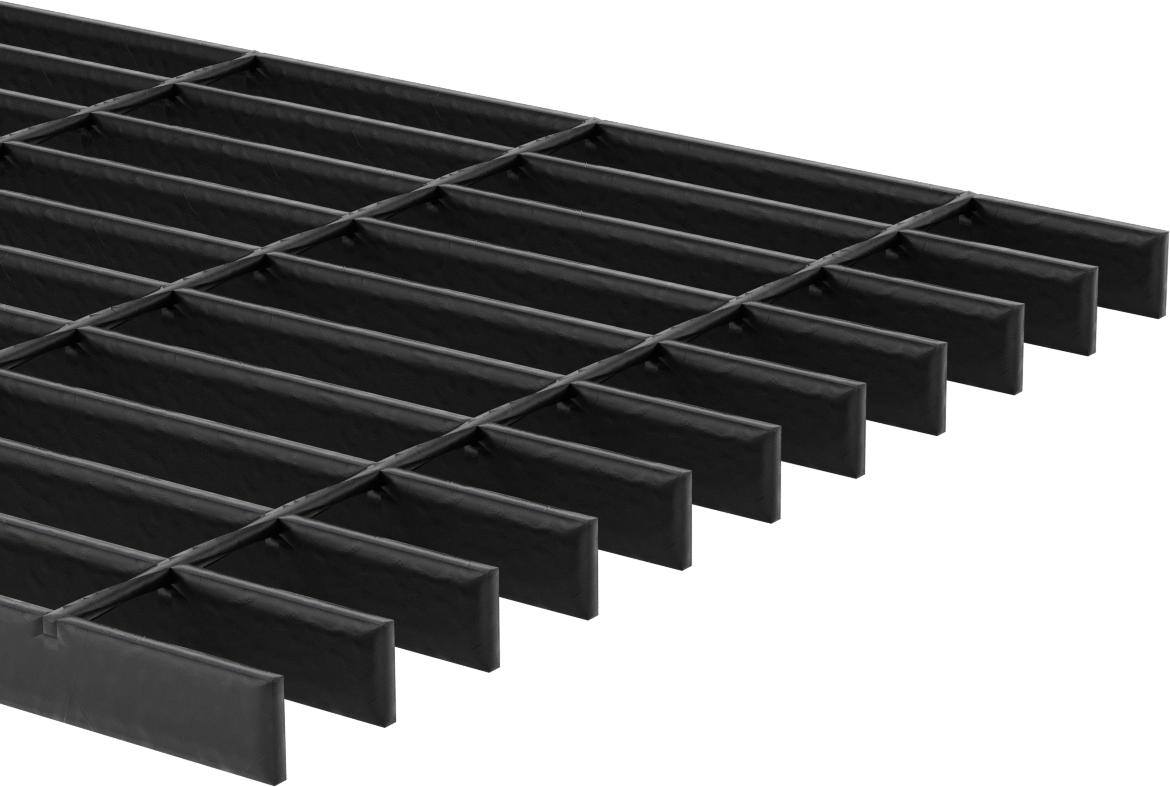 Pürüzsüz Çelik Çubuk Izgara, Toz Kaplamalı, 3/4" Yükseklik x 1/8" Genişlikte Taşıyıcı Lama
