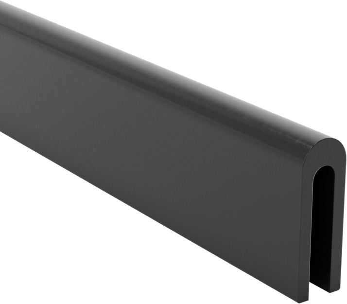Neopren Kauçuk Kenar Çıtası, 1/16" Genişlik x 5/16" İç Yükseklik — 1⁄16", Siyah, 3⁄8"